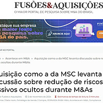 Aquisio como a da MSC levanta discusso sobre reduo de riscos de passivos ocultos durante M&As